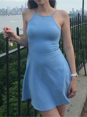 Garage Light Blue Fit-and-Flare Dress
